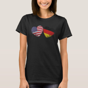 Heart German American Flag Patriotic Family Herita T-Shirt