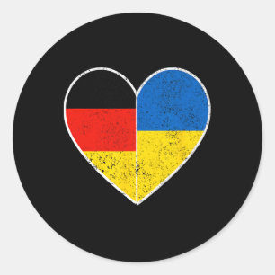 Heart Germany And Ukraine Solidarity Friendship Vi Classic Round Sticker