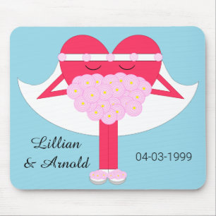 Heart Getting Married Anniversary Mouse Pad