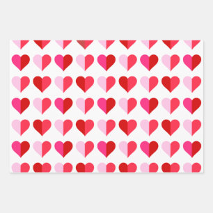 Heart Gift Pattern, Valentine's Day Decoration Wrapping Paper Sheet