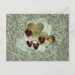 Heart Gifts Gold and Ruby Postcard