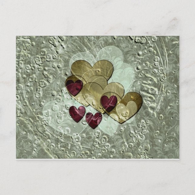 Heart Gifts | Gold and Ruby Postcard (Front)