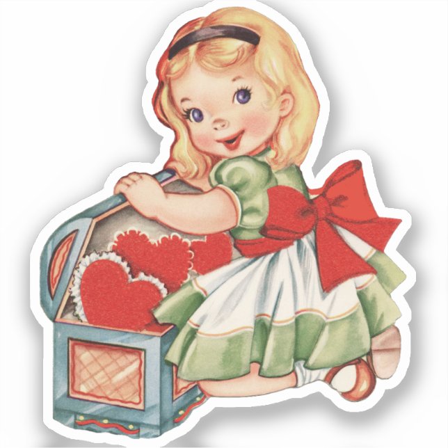 Heart Girl Child Retro Cute Children (Front)