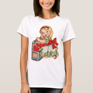 Heart Girl Child Retro Cute Children T-Shirt