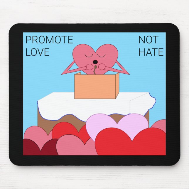 Heart Giving a Speech About Love: Mouse Pad (Front)