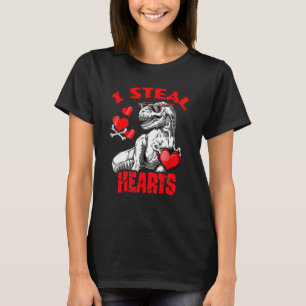 Heart Glasses Dinosaur I Steal Hearts Boys Men Wom T-Shirt