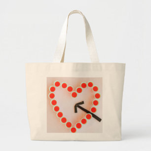 heart glasses on jumbo tote bag