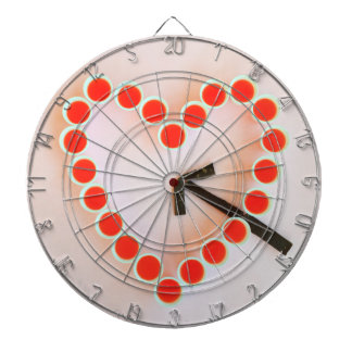 heart glasses on metal cage dartboard