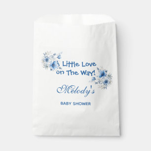 Heart Glasses Teddy Bear Blue Baby Shower Favour Bag