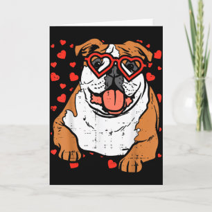 Heart Gles English Bulldog Cute Valentines Day Dog Card