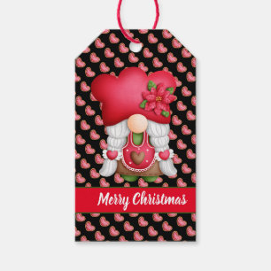 Heart Gnome Customise Colour and Text Gift Tags