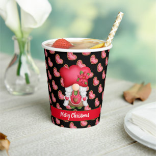 Heart Gnome Customise Colour and Text Paper Cups