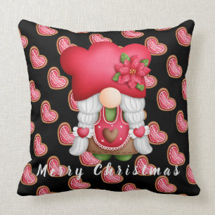 Heart Gnome Customise Text and Colour 20"X20" Cushion