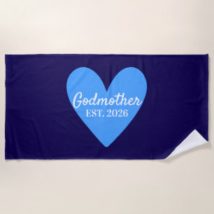 Heart Godmother, Custom Godmother Gift, Godmother  Beach Towel