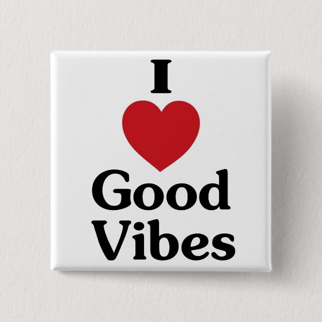 Heart good vibes simple love souvenir button (Front)