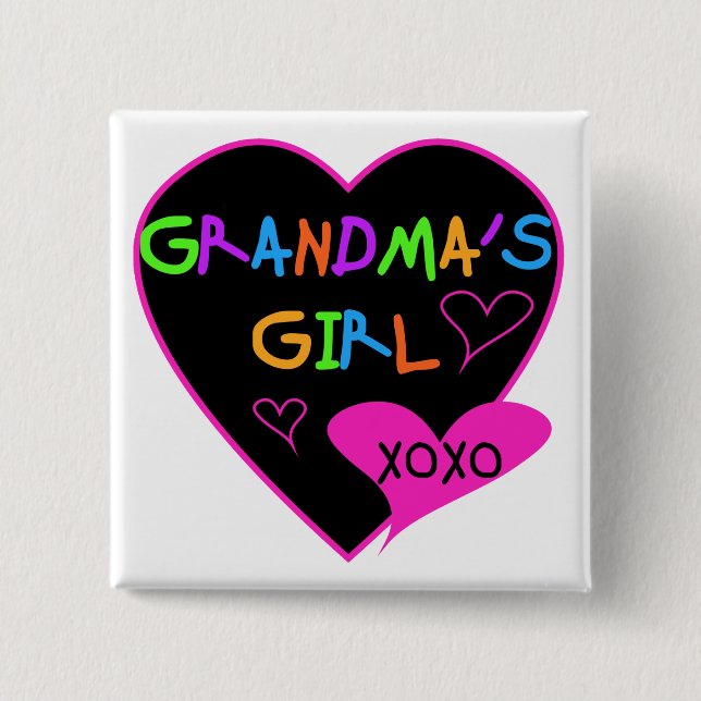 Heart Grandma's Girl T-shirts and Gifts 15 Cm Square Badge (Front)