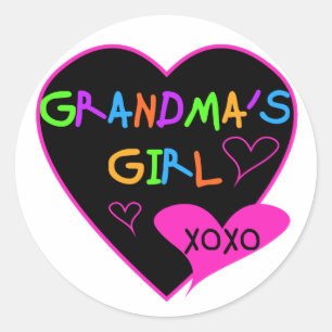 Heart Grandma's Girl T-shirts and Gifts Classic Round Sticker