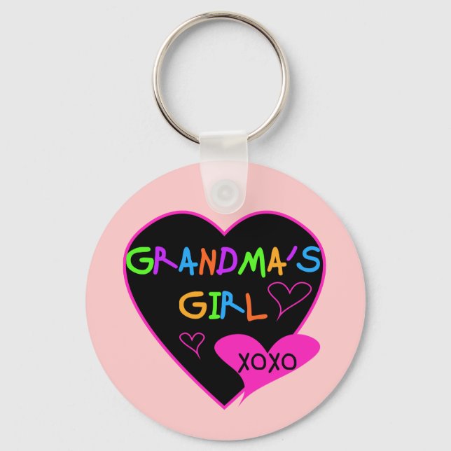 Heart Grandma's Girl T-shirts and Gifts Key Ring (Front)