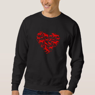 Heart Graphic Horse Lover Equestrian Rider Horses Sweatshirt