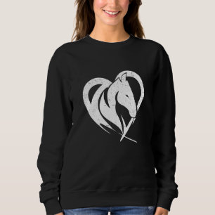 Heart Graphic Horse Lover Equestrian Rider Horses  Sweatshirt