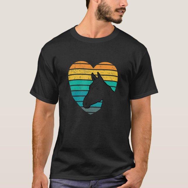Heart Graphic Horse Lover Equestrian Rider Horses  T-Shirt (Front)