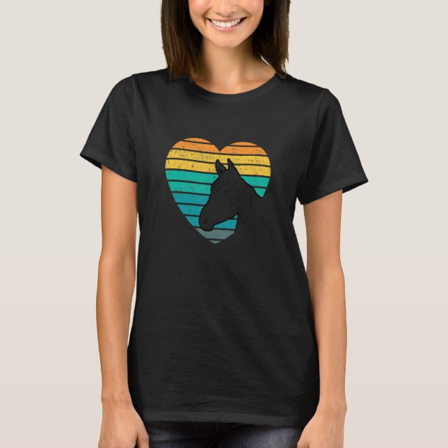 Heart Graphic Horse Lover Equestrian Rider Horses  T-Shirt (Front)