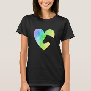 Heart Graphic Horse Lover Equestrian Rider Horses  T-Shirt
