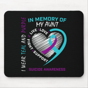 Heart Graphic In Memory Of Aunt Suicide Awareness Mouse Pad