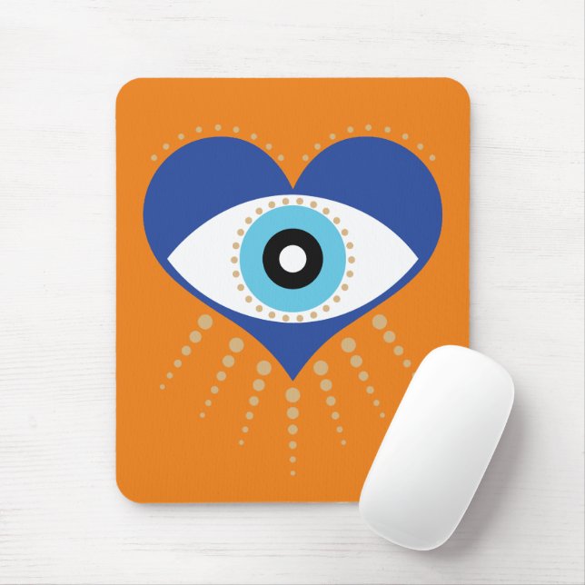 Heart Greek Evil Eye Mouse Pad (With Mouse)