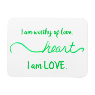 "Heart" Green Heart Chakra Love Words Magnet