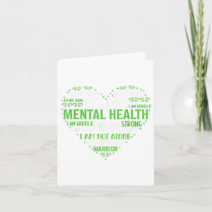 Heart Green Ribbon Mental Health Awareness Card