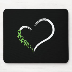 Heart Green Ribbon Support Mental Health Awareness Mouse Pad