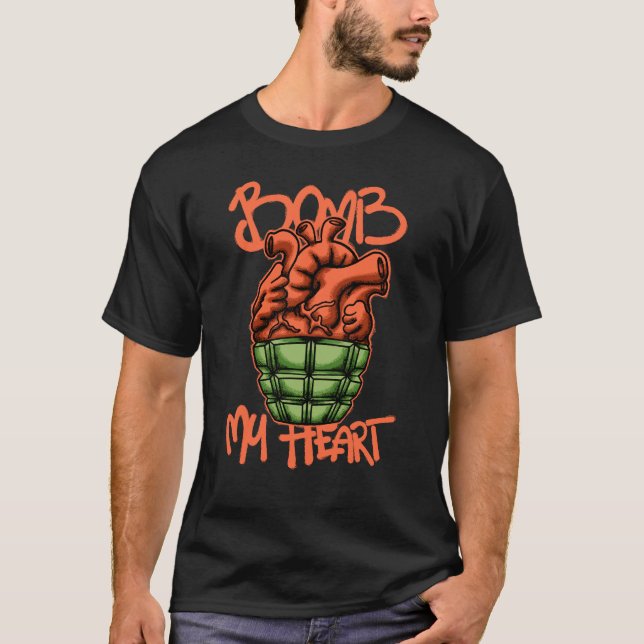 Heart Grenade streetwear  T-Shirt (Front)