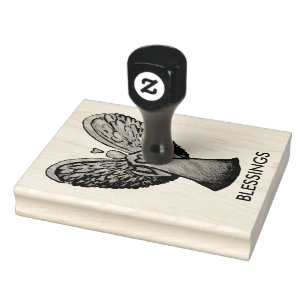 Heart Guardian Angel Custom Rubber Stamp Art