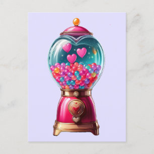 Heart Gumball Machine  Postcard