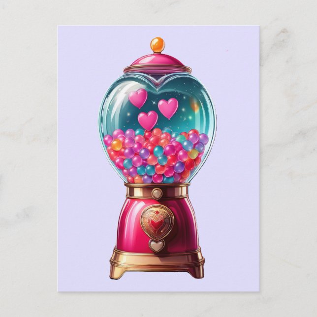 Heart Gumball Machine  Postcard (Front)