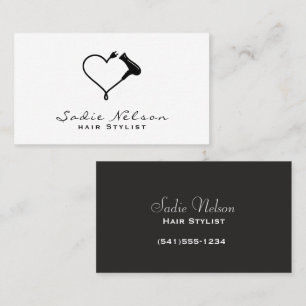 Heart Hairdryer Hair stylist Salon Tools Beauty Business Card