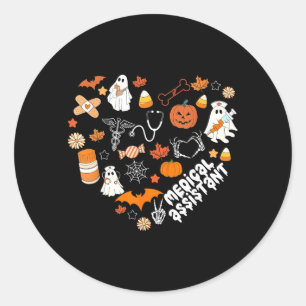 Heart Halloween Medical Assistant CMA Nursing Classic Round Sticker