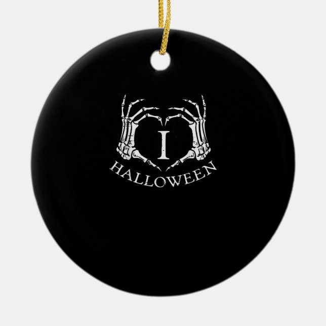 Heart Halloween Skeleton Hand Costume Men Women Ki Ceramic Ornament (Front)