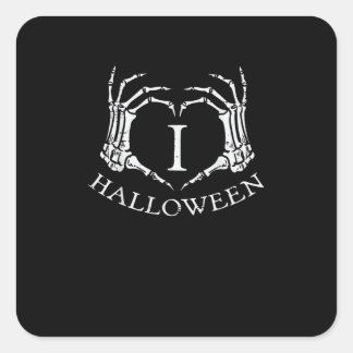 Heart Halloween Skeleton Hand Costume Men Women Ki Square Sticker