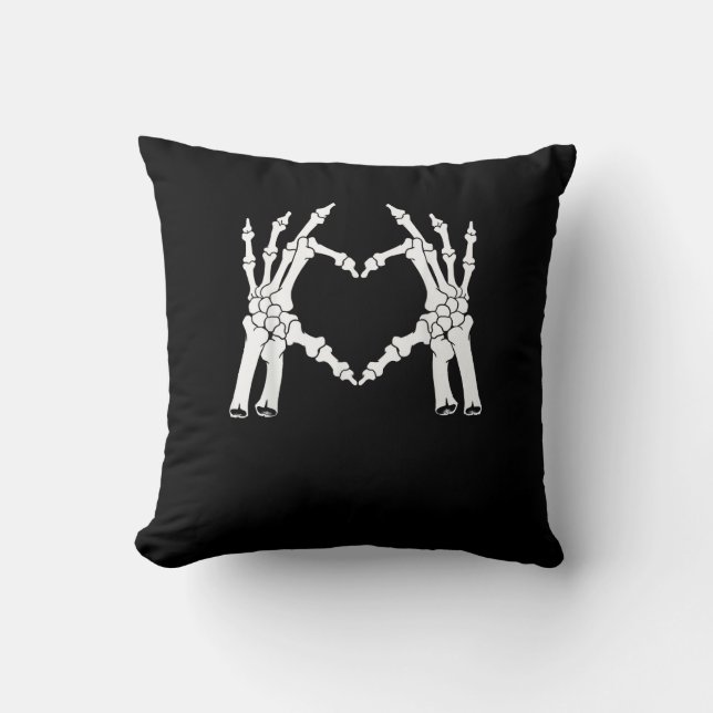 Heart - Halloween Skeleton Hand Cushion (Front)