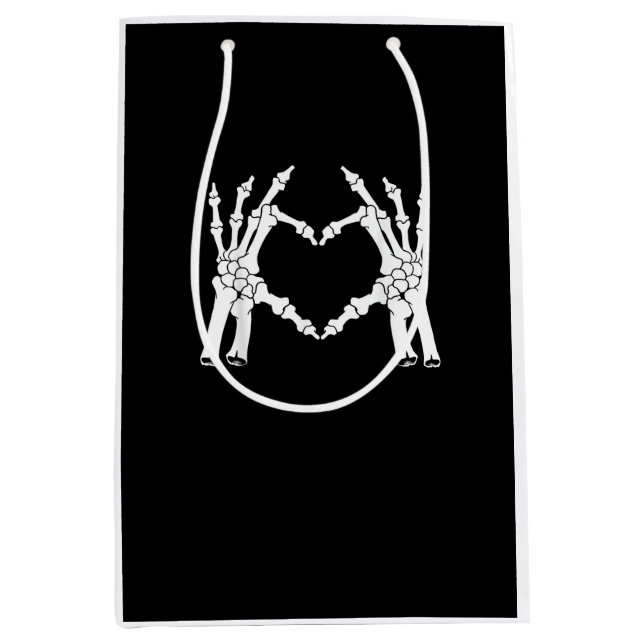 Heart - Halloween Skeleton Hand Medium Gift Bag (Front)