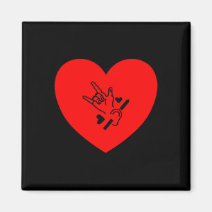 Heart Hand Sign Language Hearing Loss Awareness Magnet