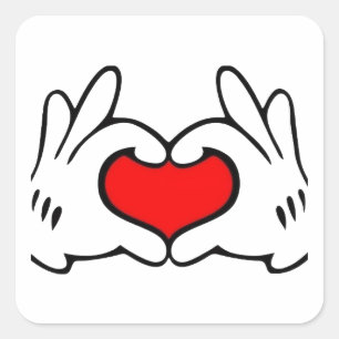 Heart Hand Square Sticker