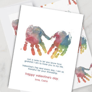 Heart Handprints Valentine's Day Holiday Card