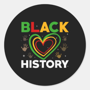 Heart Hands African American Heritage Black Histor Classic Round Sticker