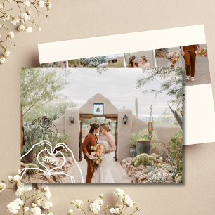 Heart Hands Custom 5 Photo Trendy No Last Name Holiday Card