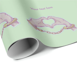 Heart hands Handcuffs Wrapping Paper