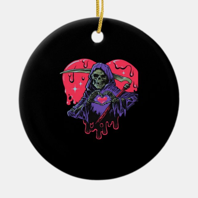 Heart Hands Reaper Classic Ceramic Ornament (Front)
