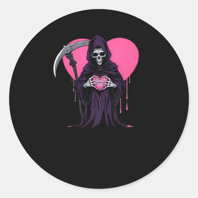 Heart Hands Reaper Classic Meme Classic Round Sticker (Front)